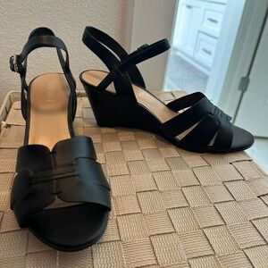 Nine West Black Wedge Heels